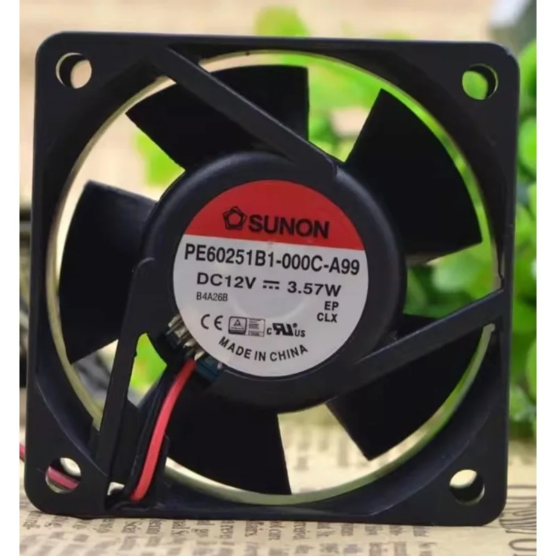 New Cooler Fan for SUNON PE60251B1-000C-A99 12V 3.57W Cooling Fan 6CM 6025 60 * 60 * 25mm