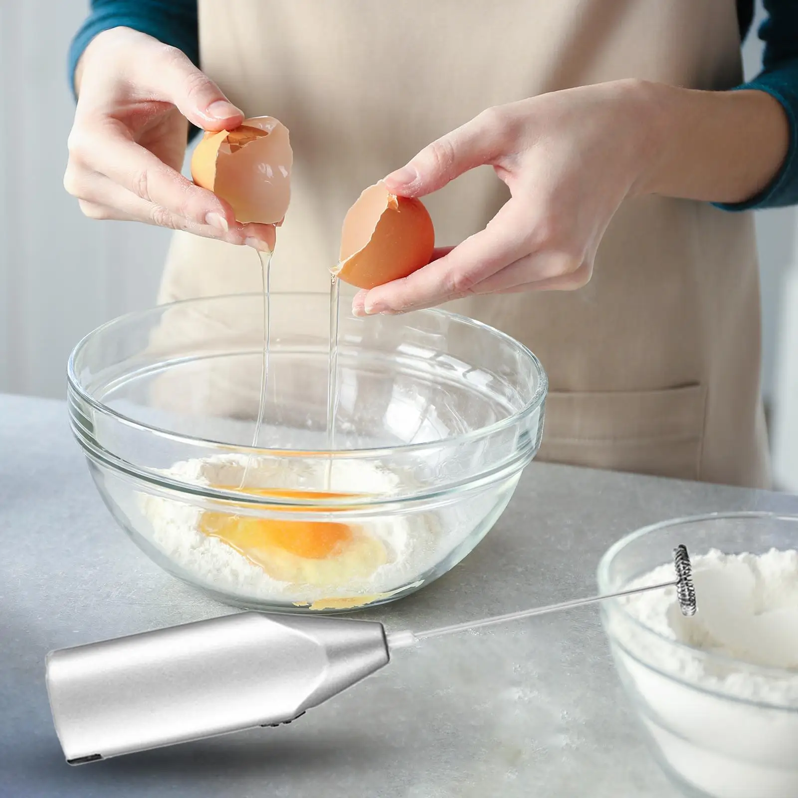 2-4pack Milk Frother Drink Mixer Foam Maker Whisk Stainless Steel Spring Head