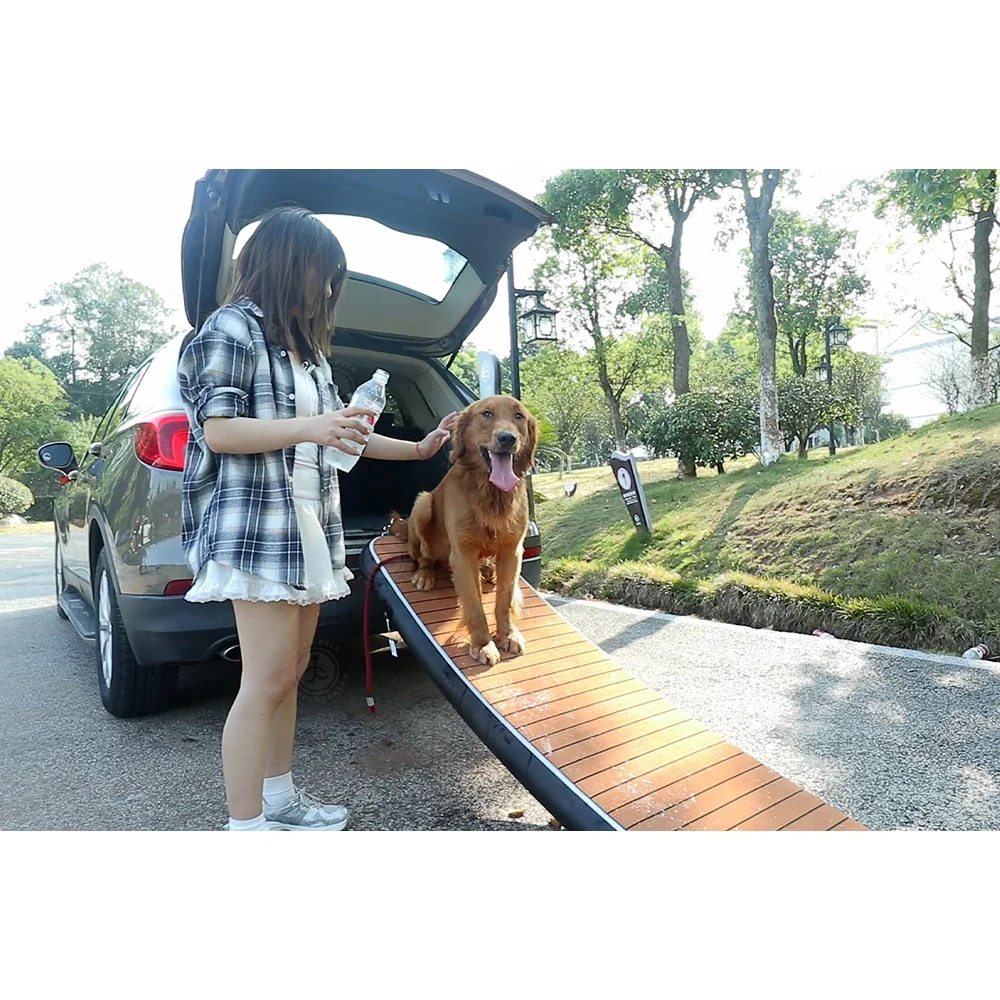 Inflatable Pet Ramp for Large and Small Pets Dog Stairs Dog Steps For Cars Folding Foldable Ramp Pet Camping Stairs