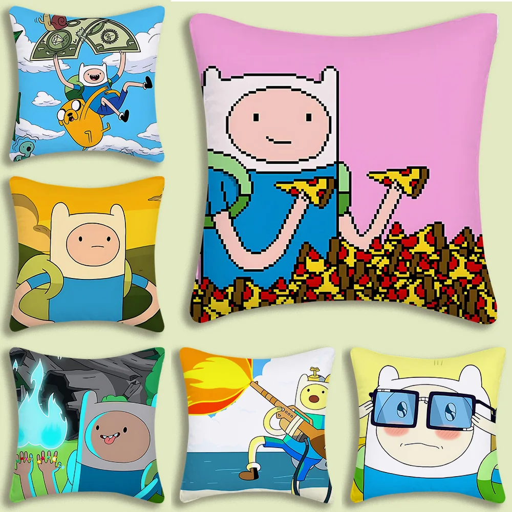 

Adventure Time Pillow Covers Cartoon Sofa Decorative Home Double-sided Printing Short Plush Cute Cushion Cover