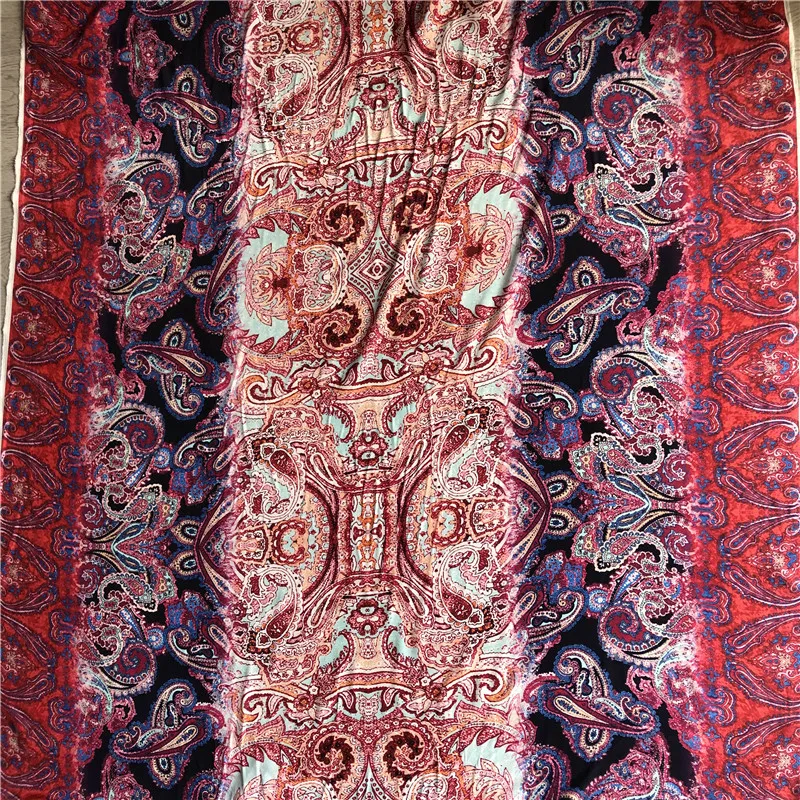 1 meter 100% Mulberry Silk 14 momme Crepe Silk Fabric Floral Printed 136cm 53\