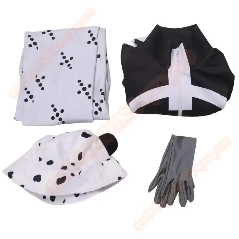 Bartholomew Kuma Coslay Costume Black Outfit with Bear Claw White Pant Hat Carnival Halloween Fancy Tyrant Bear Set for Man