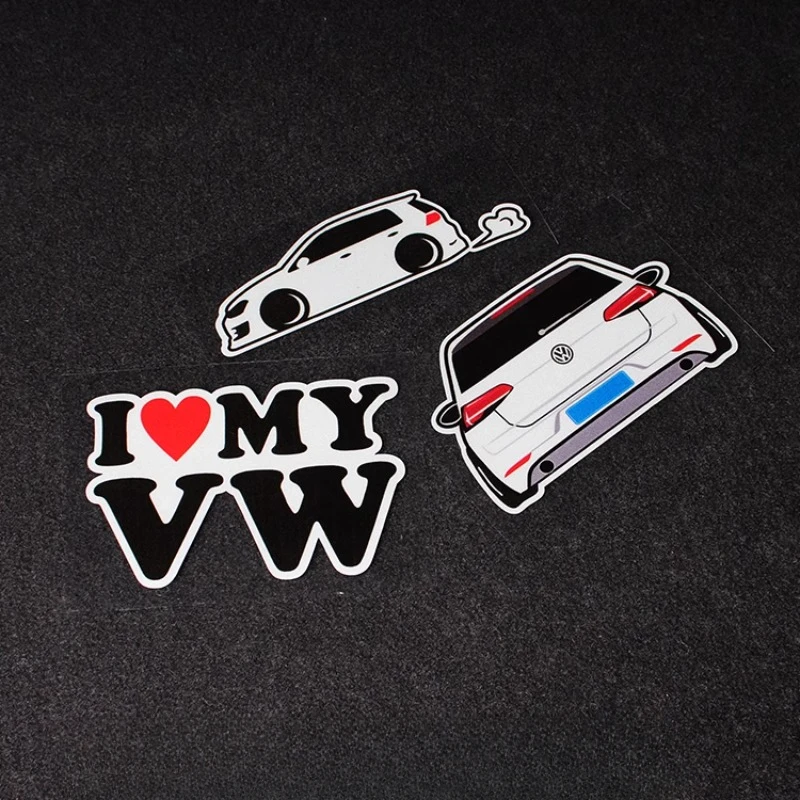 

I Love My VW Cartoon Car Stickers for Volkswagen VW Golf 4 5 6 7 TSI TCR GTD GTI MK4 MK5 MK3 MK2 MK7 Passat B6 B7 B5 Polo 6R T5