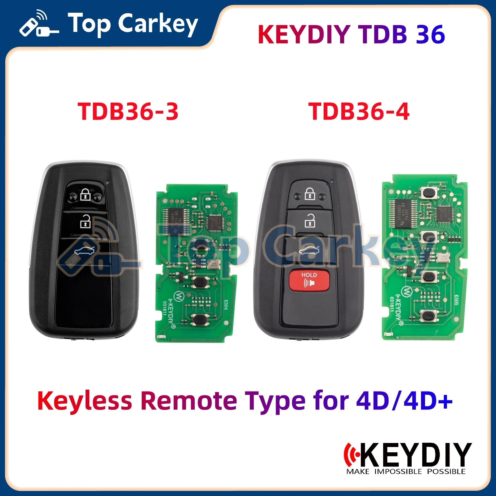 

Беспроводной ключ-пульт KEYDIY KD TDB36-3 TDB36-4 с поддержкой чипа 4D для Toyota Camry, Corolla, Levin, Avalon, RAV4, Venza (стиль)
