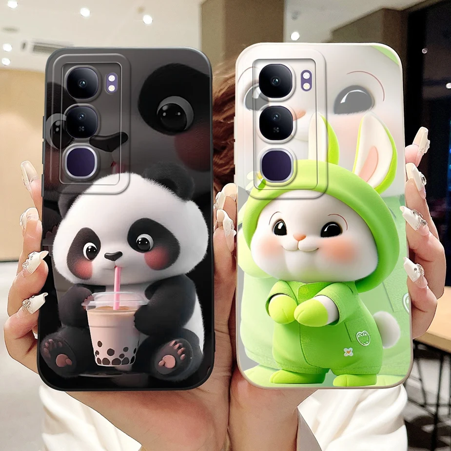 For Vivo V40 Lite Case Vivo Y200 Y300 5G Case Cute Panda Rabbit Cartoon Cover Soft TPU Phone Case For Vivo Y300 VivoY200 5G Bags