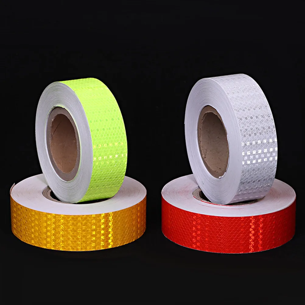 Reflective Warning Tape Solid Color Hexagonal Pattern Safety Indicator Night Fluorescent Tape for Vehicles Transport Equipment