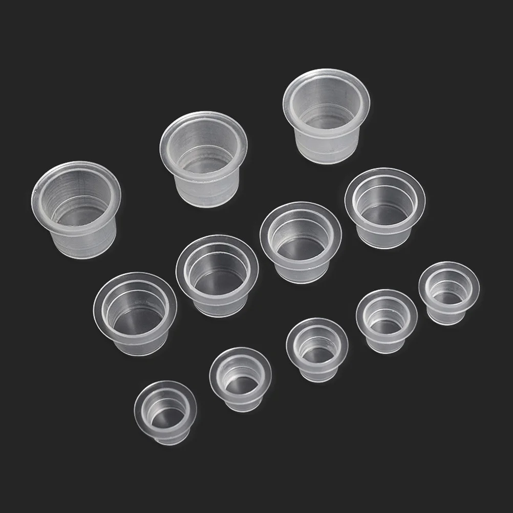 

600 шт. чашки для чернил, маленькие держатели для пигментов, утолщенные пластиковые контейнеры для чернил для татуировок, хранения цветов и легкая чистка