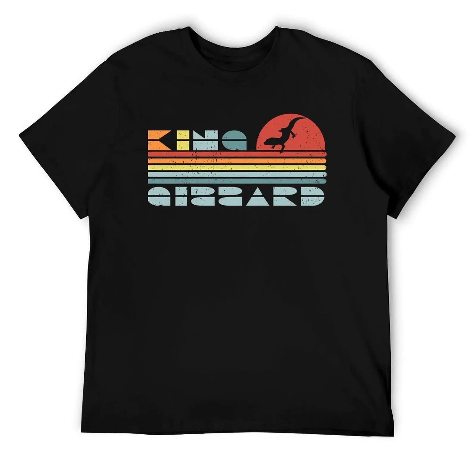 تي شيرت ريترو كينغ جيزارد et le الساحر ليزارد تي شيرت كلاسيكي تي شيرت قطن تي شيرت 100% مضحك تي شيرت فكاهة داكنة تي شيرت