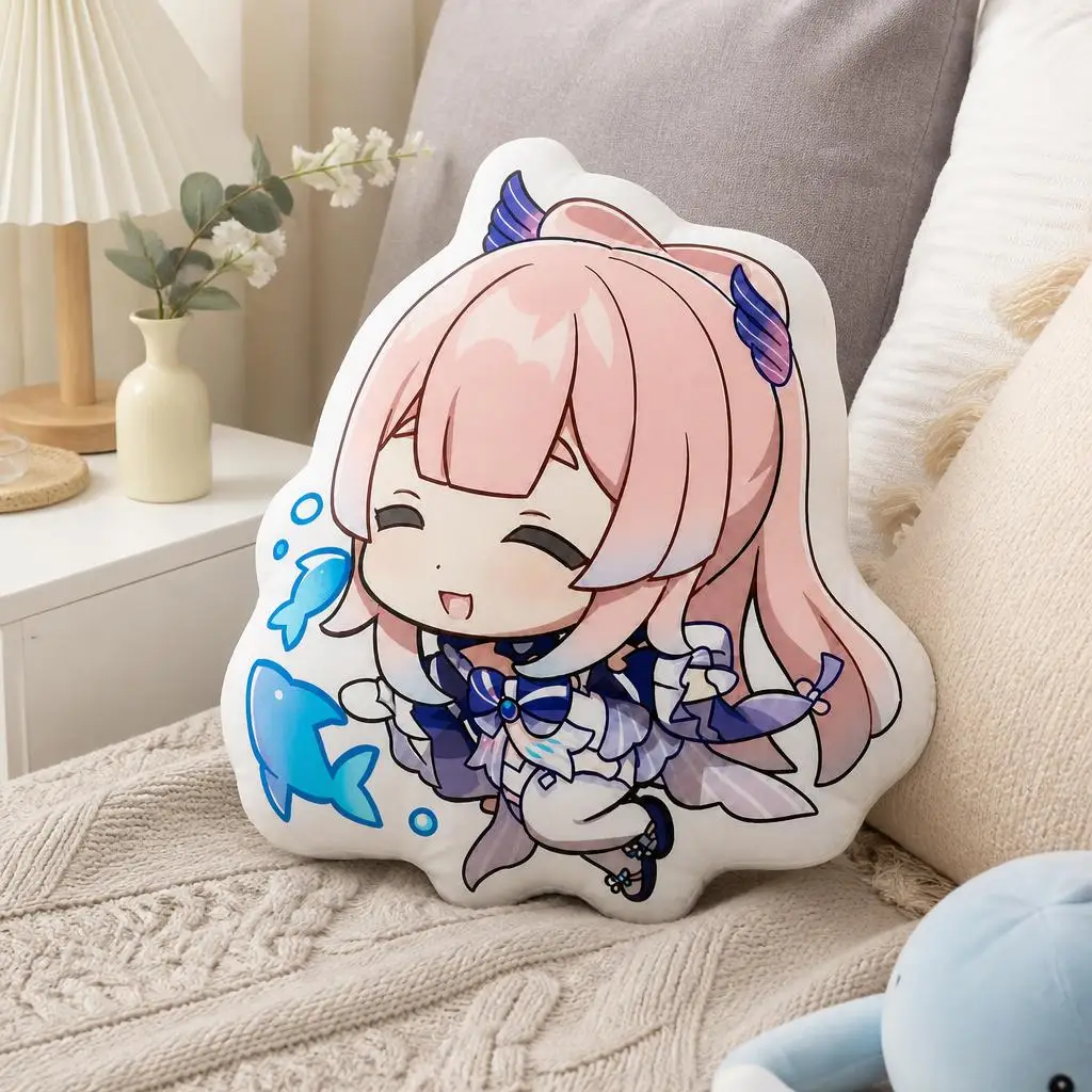 GenshinImpact Kokomi SangonomiyaKokomi Anime Gamer Plush Pillow Cushion Irregular Stuffed Throw Pillow Home Decor Gift Sofa Bed