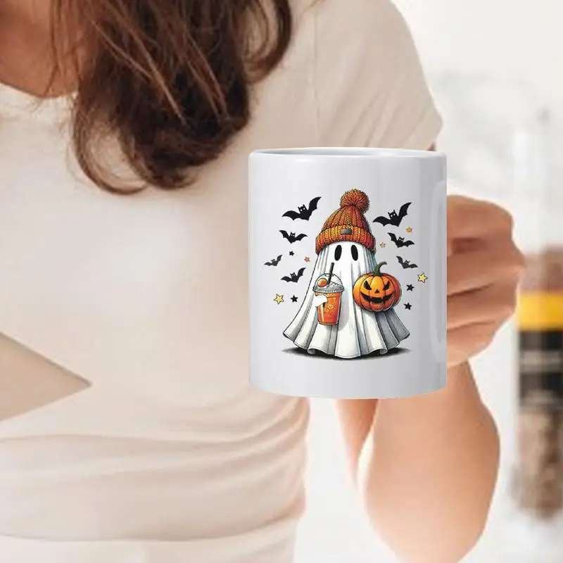 Halloween Ghost Mug Porcelain Drinking Cup Halloween Water Cups Porcelain Drinking Cup For Beer Milk Multifunctional Tea Coffee