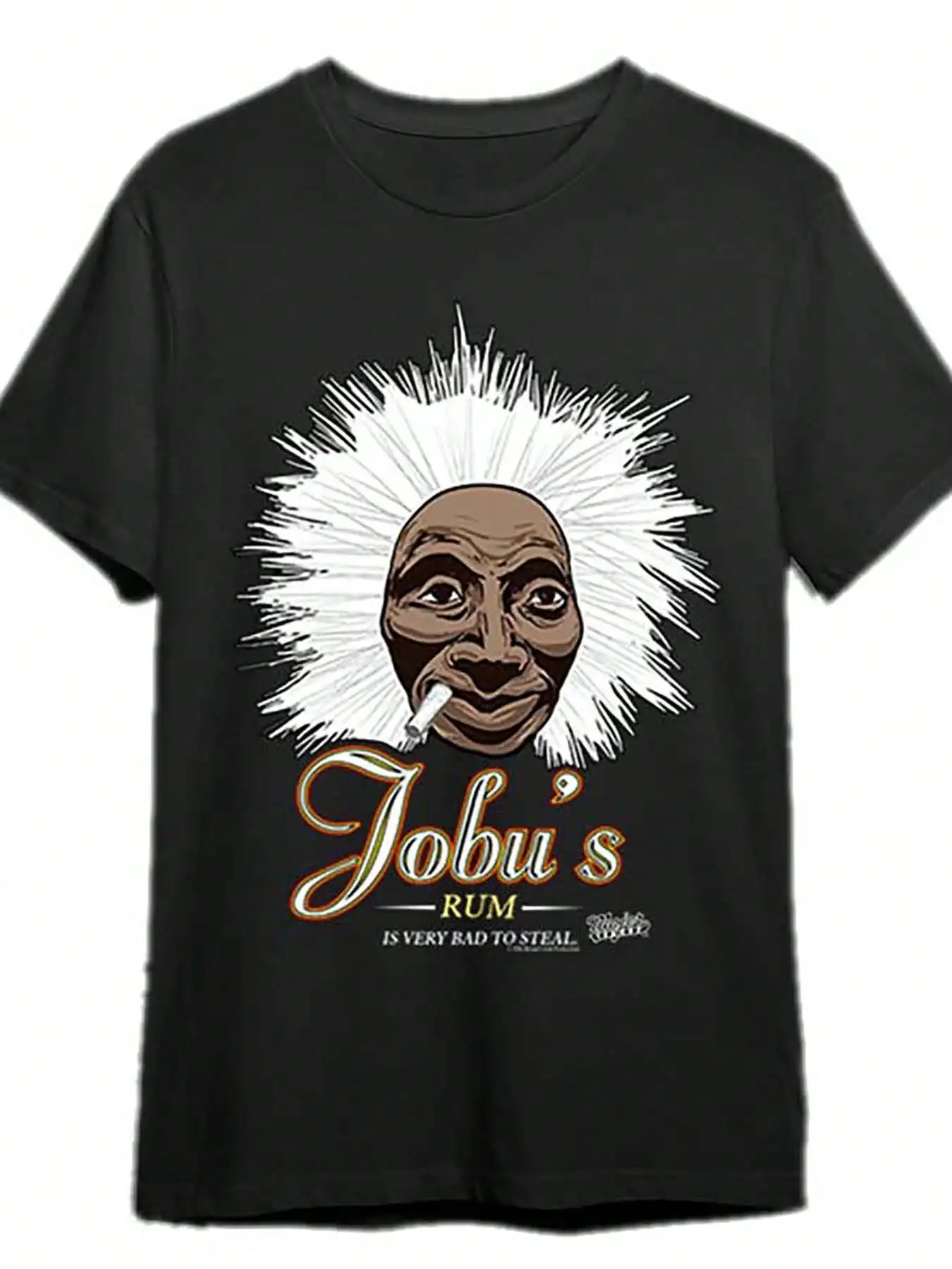 

Major League Jobu'S Rum T-Shirt 339932 Funny Men'S Short Sleeve Graphic T-Shirt Collection Black PR