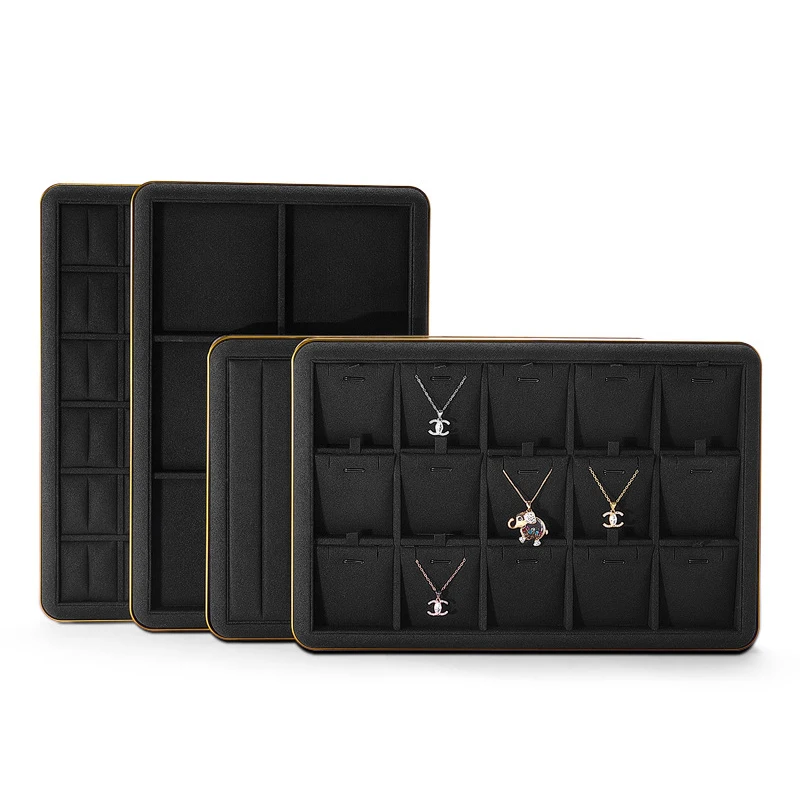 

Black Jewelry Display Tray Live Streaming Pendant Ring Earrings Bracelets Display Props Counter Jewelry Storage Viewing Tray
