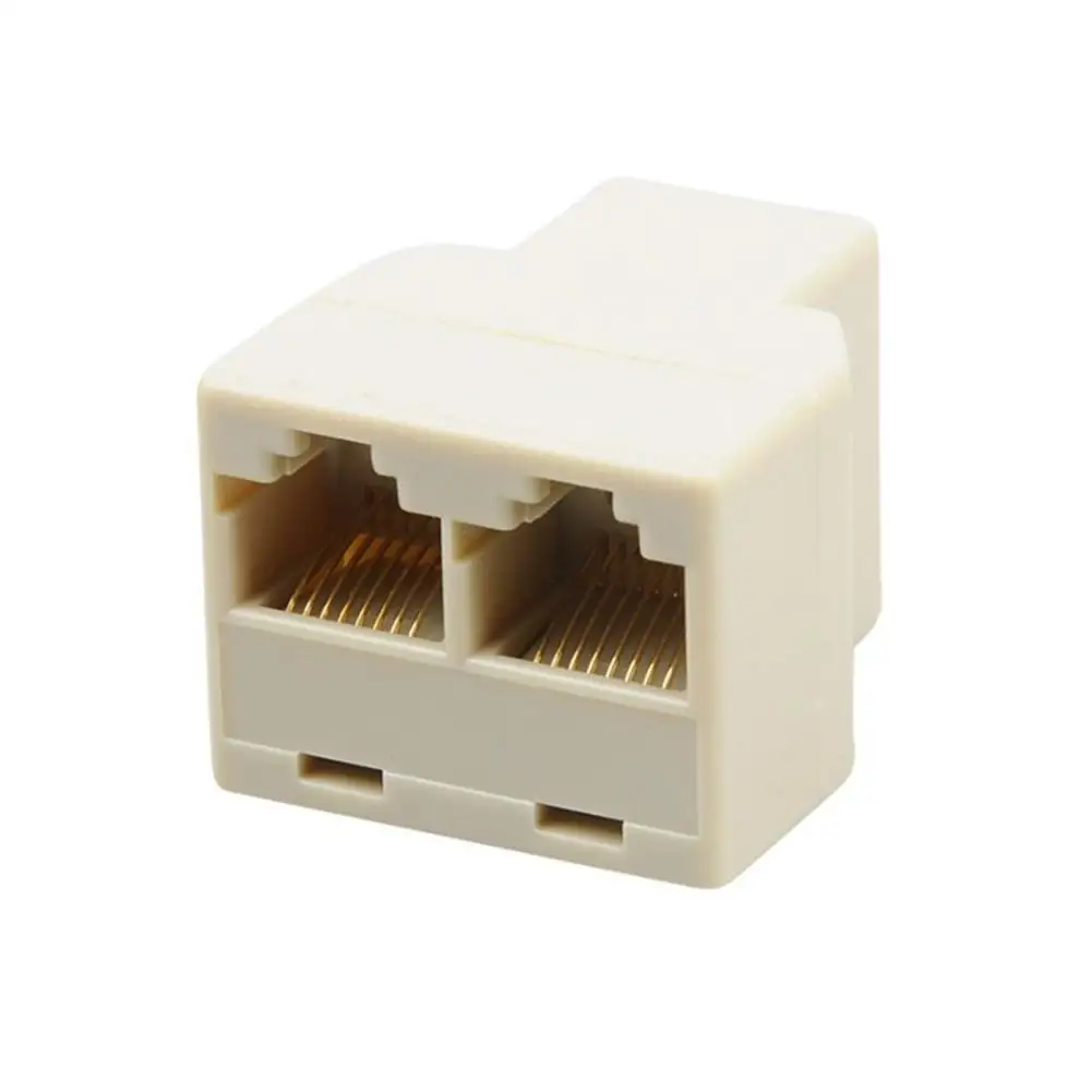 Adaptador divisor RJ45 de 1 a 2 puertos hembra duales CAT5/6 LAN, conector Ethernet, adaptador divisor de red P15