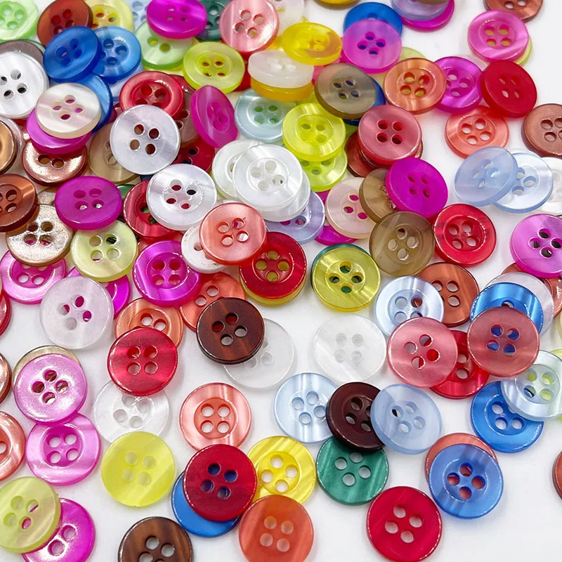 50pcs Mix color 4holes buttons shirt buttons apparel supplies sewing accessories 11mm PT365