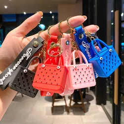 Fashion Keychain Cartoon Backpack Key Ring Silicone Bag Pendants Accessories Key Chains Jewelry for Girl Women Christmas Gift