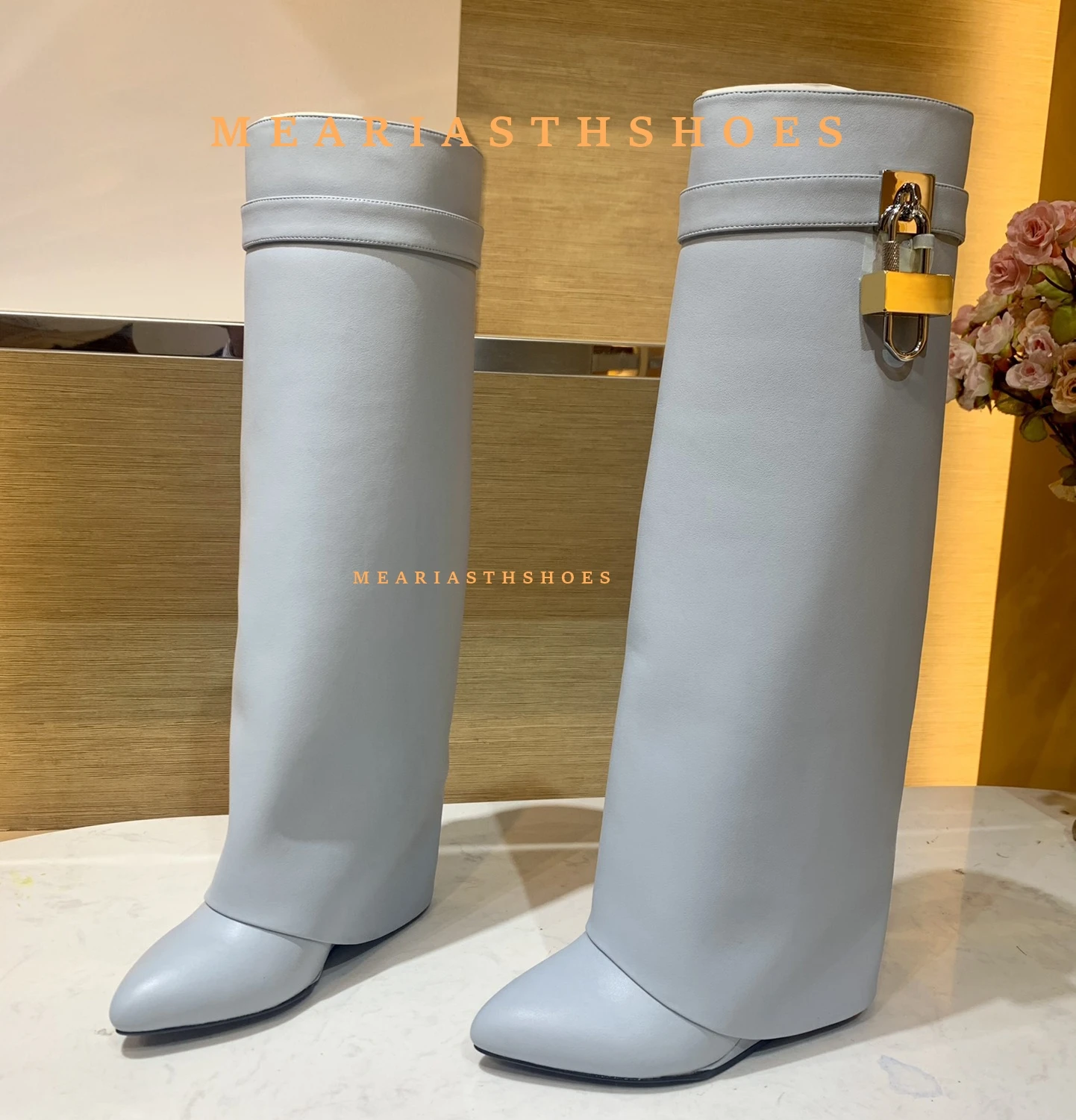 

8cm Heel Wedges Soft Leather Pointed Toe Knee High Boots Women 2026 Autumn Fashion Shoes Street Style Mordern Long Botas Mujer