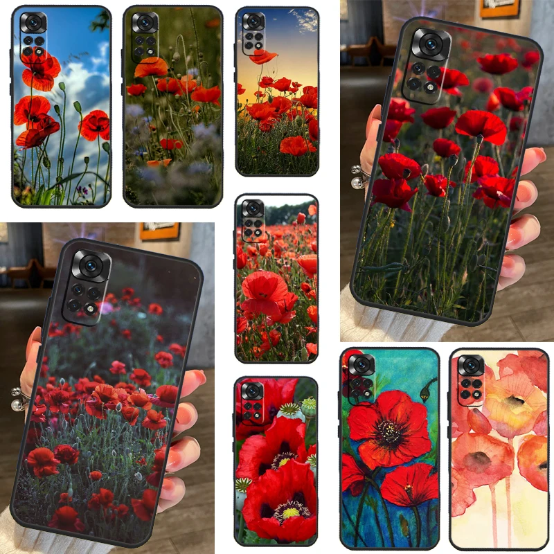 Poppy Flower Bloom For Xiaomi Redmi 10C 9C 12C 10A 9T Case For Redmi Note 12 8 9 10 11 Pro 9S 10S 11S Cover