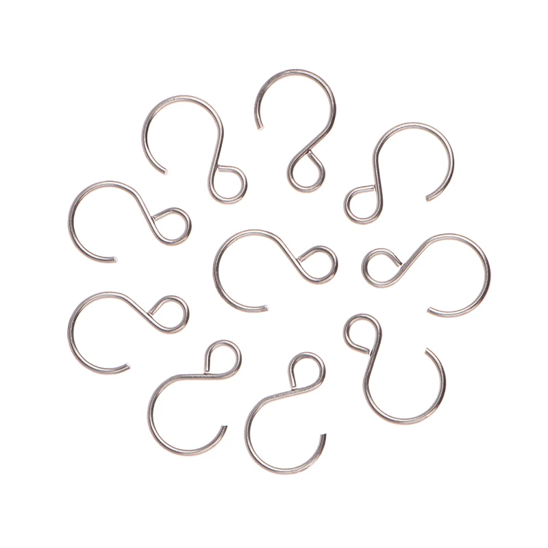 50pc S Hook Crystal Hook Ring Connector Silver Bead & Chandelier Crystal Connectors Accessories Hanging Pandent Ring