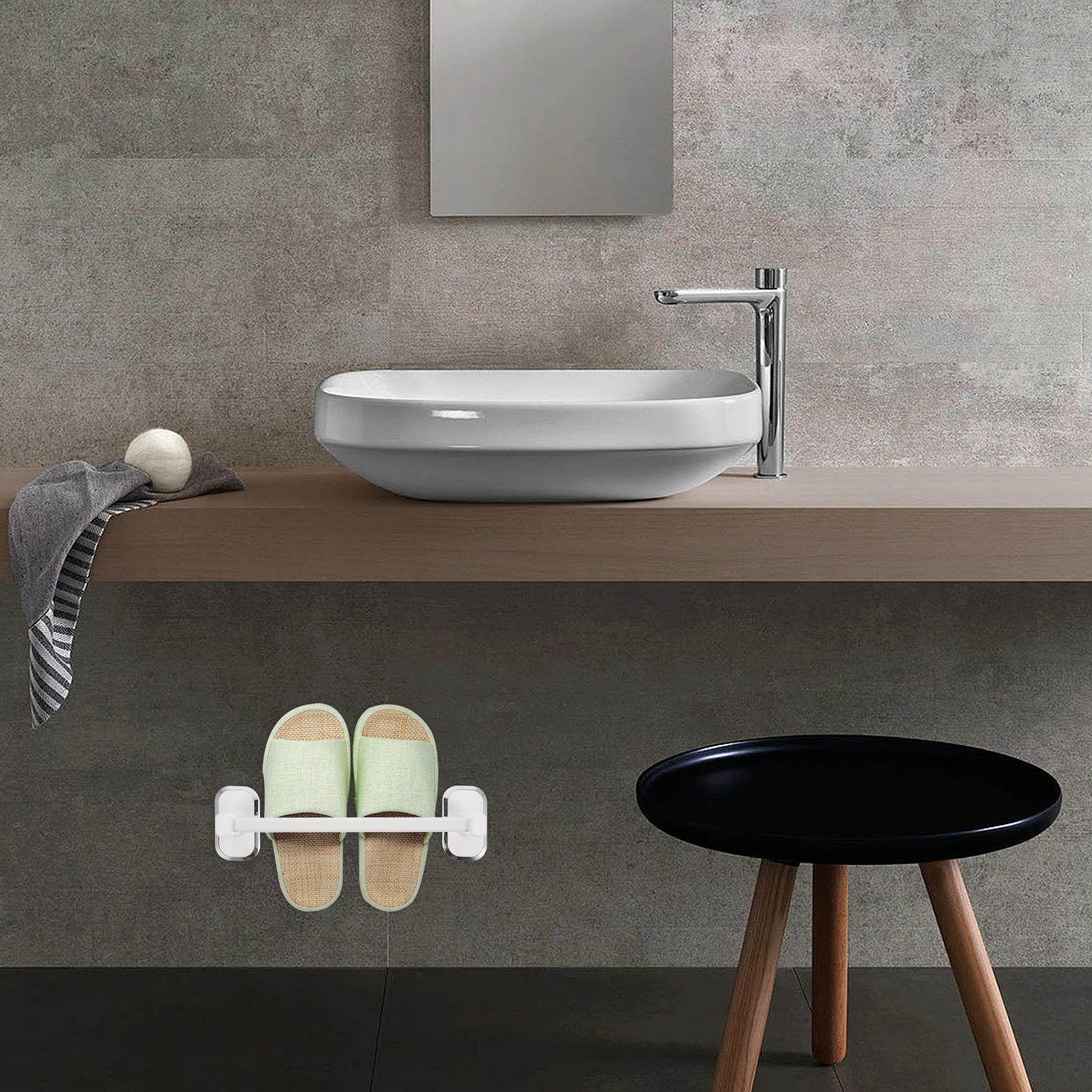 

Shoe Mount Space Saving Aluminum Bathroom Storage Slippers Holder ganizer Corner Hallway Multipurpose