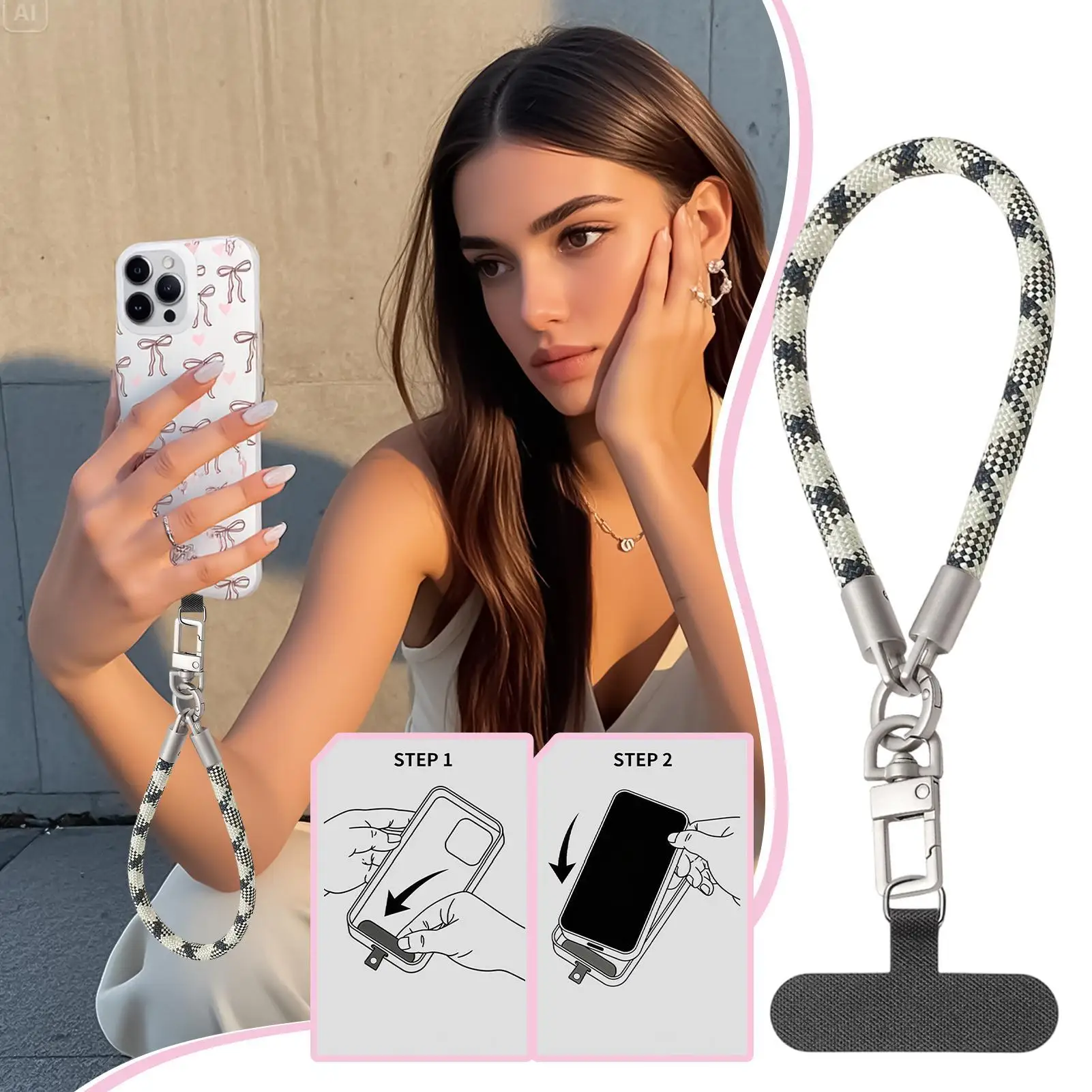 

Phone Wrist Strap Textured High Tensile Keychain Wristlet Mobile Phone Case Strap For Men Women Camera Mobile Hard Disk Office