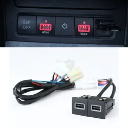 Car USB Charger Quick Charge Qc3.0 Auto Phone Charging Adapter Button Fit For VW Golf 6 jetta 5 MK6 Scirocco 2006 -2014