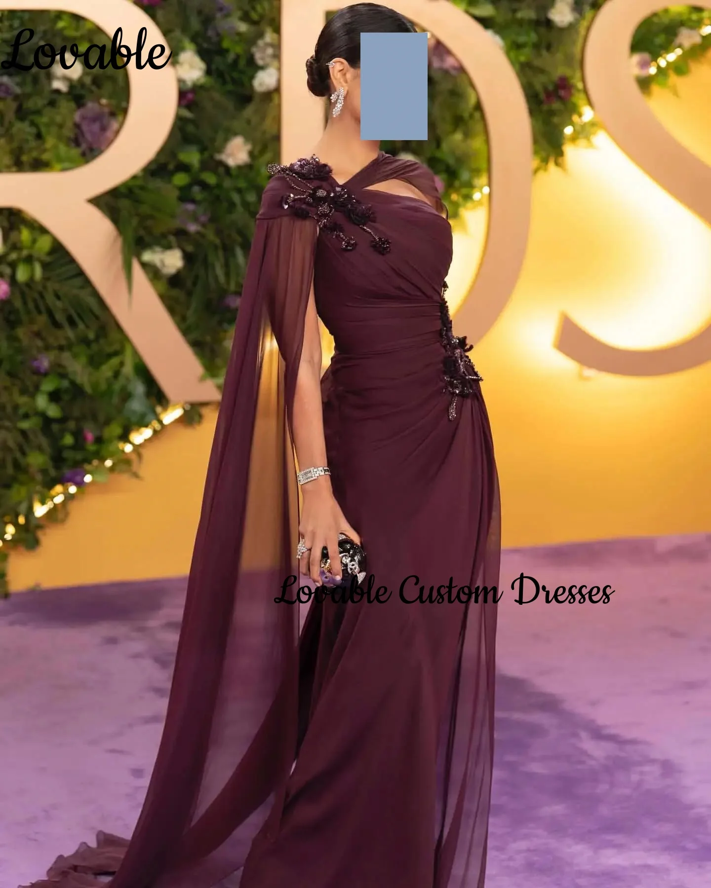 

Elegant Dresses For Women Customized A-Line One-Shoulder Women'S Evening Dresses Floor-Length Beadings Zipper Up Party Dresses