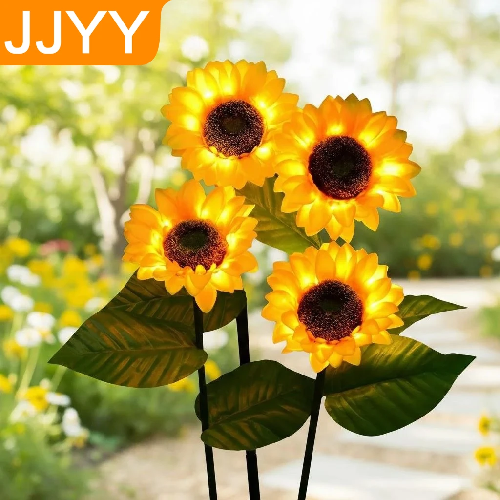 

Солнечные светильники в форме цветов, водонепроницаемые, для наружного использования, декоративные садовые светильники-подсолнухи для освещения двора, клумб и дорожек