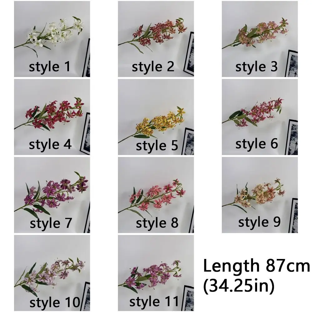 Plastic Artificial Flower Branch Green Plants Realistic Simulation Silk Flower Handmade Real Touch Fake Flowers Wedding Decor