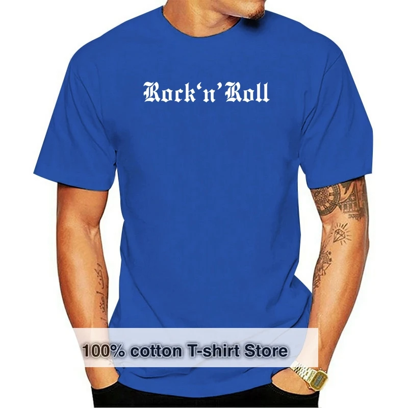 Rock'n'Roll Men's T-Shirt - Text - Black/White - Rock n Roll ROCK ABILLY Music