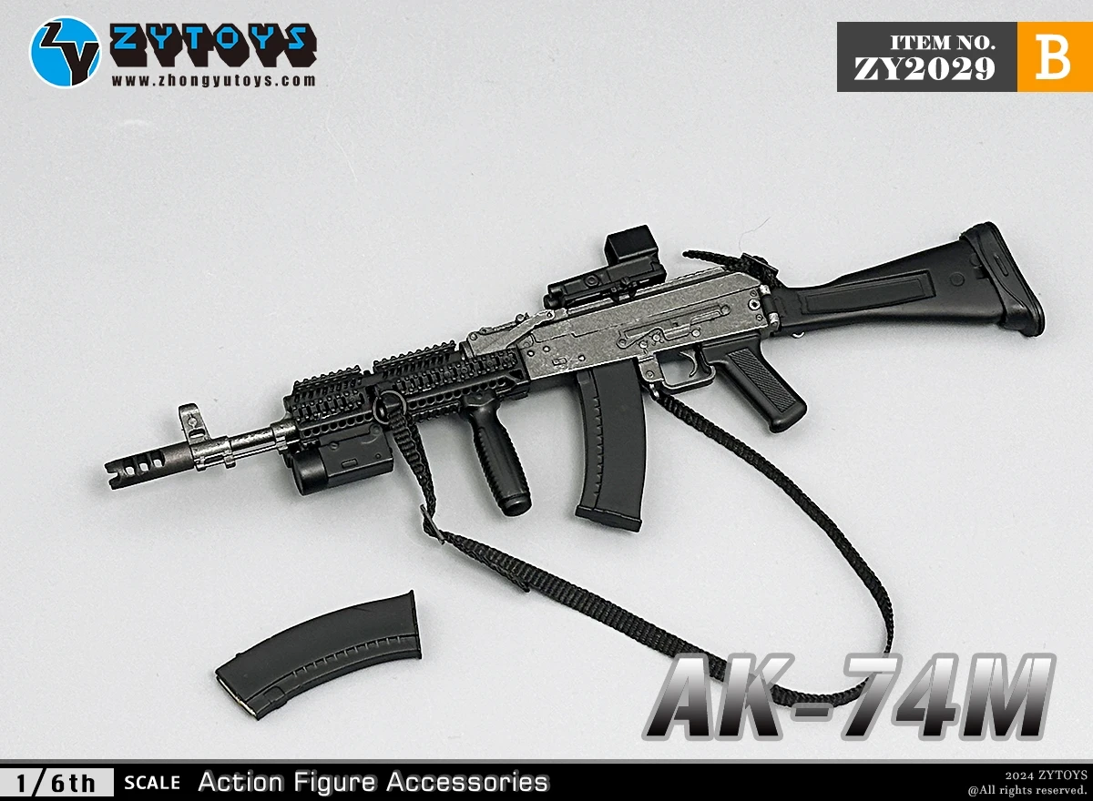 ZYTOYS-Fuzil do Exército Russo, Modelo Plástico, Action Figure, Coleção de Acessórios, 12 ", AK-74M, Assalto, Novo, 1:6