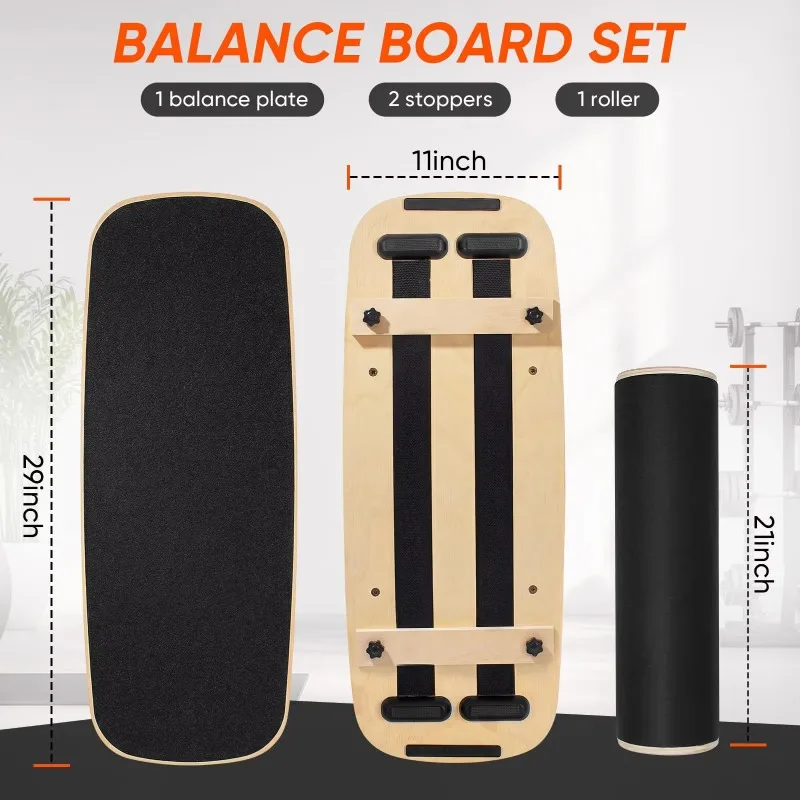 YTYINWooden Balance Board Wobble Board For Core Training Home Gym Physical Balance Trainer