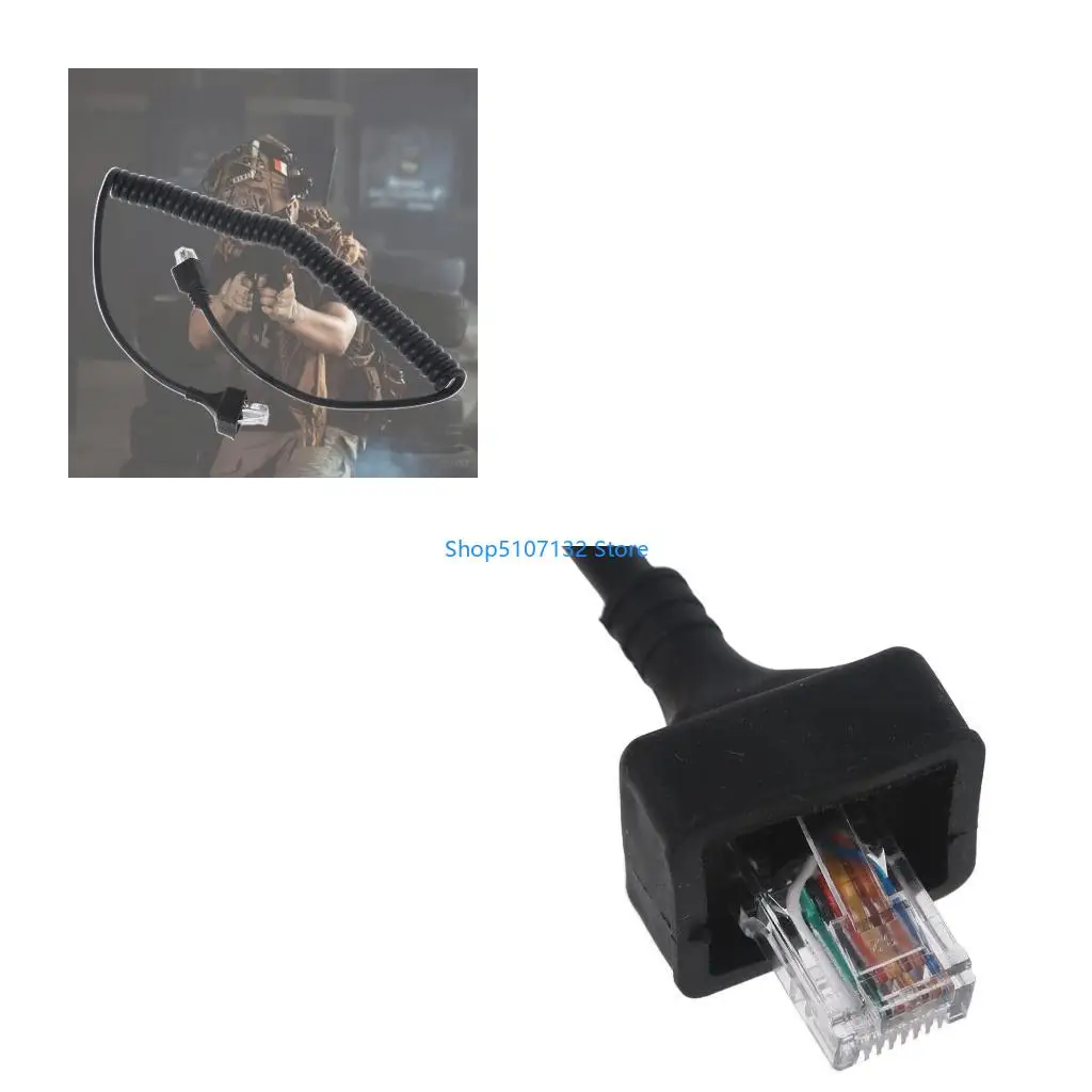 87HD RJ-45 8 Pin to 8 Pin Radio Earpiece Speaker Microphone Cable for Kenwood Mobile
