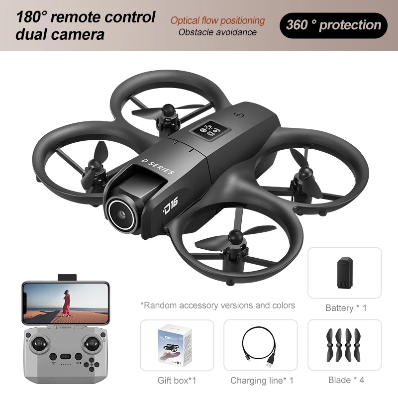 D16 Mini-Drohne 8K HD Doppelkamera Professionell 180° ° Elektrisch verstellbare GPS-Positionierung Hindernisvermeidung Bürstenlose UAV 15000M