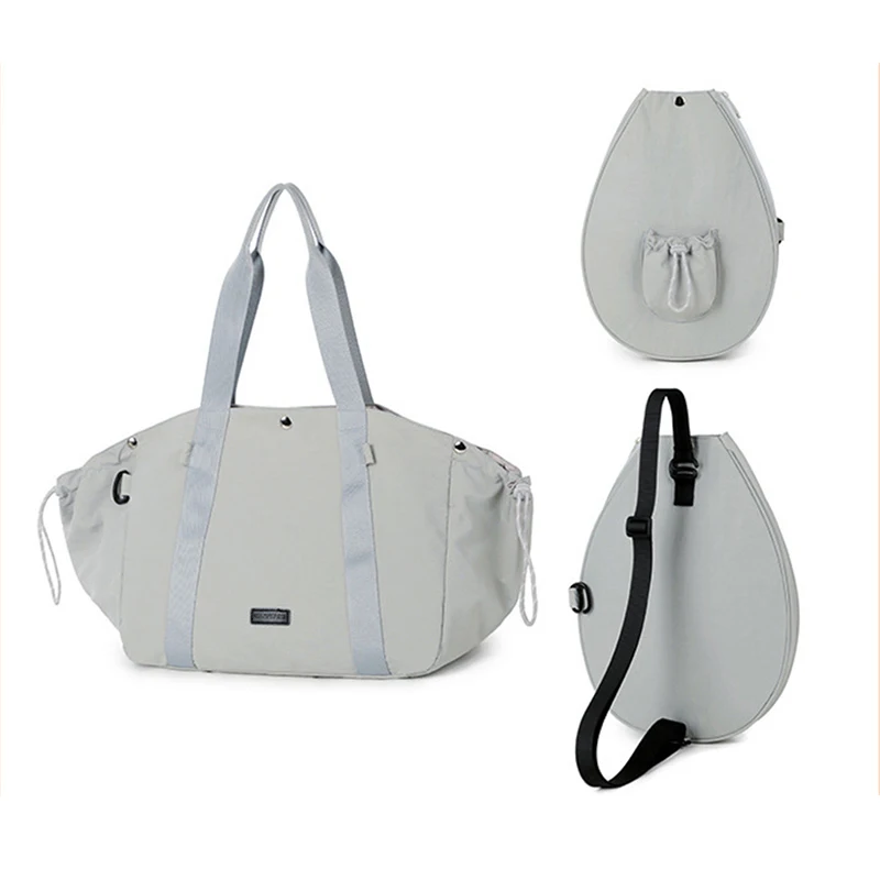 Waterproof Nylon Sports Racket Bag Large Capacity Tennis & Badminton Racket Tote Shoulder Bag for Women Gym Fitness Handbag