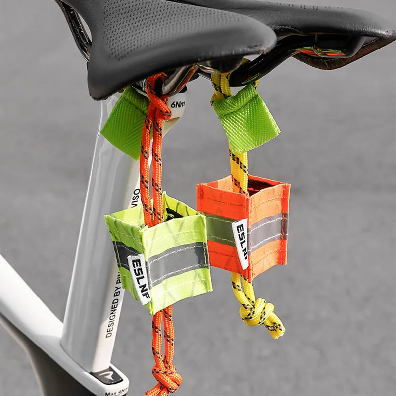 Bike Reflective Lantern Pendant Night Riding Safety Warning Decor Adjustable Elastic Nylon Visibility Charm For MTB Road Bikes