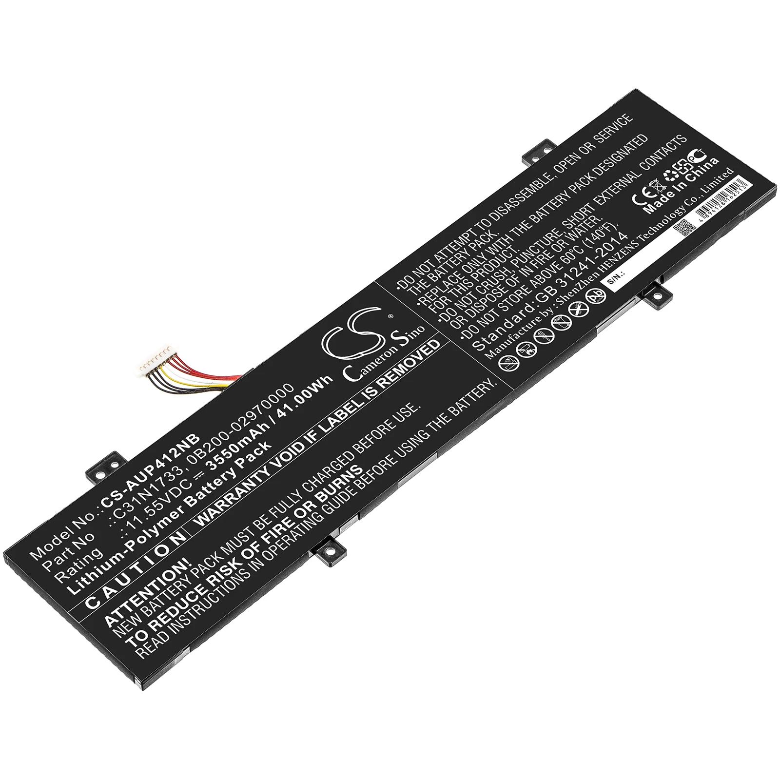 

CS Notebook Laptop Battery for Asus VivoBook Flip 14 TP412UA-EC034T EC173T EC020T 098T TP412UA-1B Fits 0B200-02970000 C31N1733