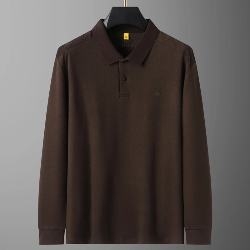 8XL 7XL 6XL 2025 New Autumn High End Luxury Polo Shirt Man Business Loose Mens Shirts Casual Menswear Clothing camisas masculina
