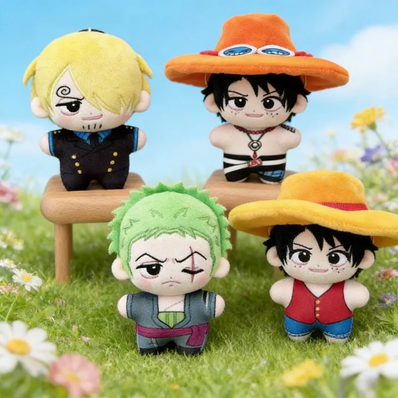 

Luffy Ace Zoro Sanji Cute Plush Keychain Star Body Cotton Doll, One Piece Birthday Gift for Friends