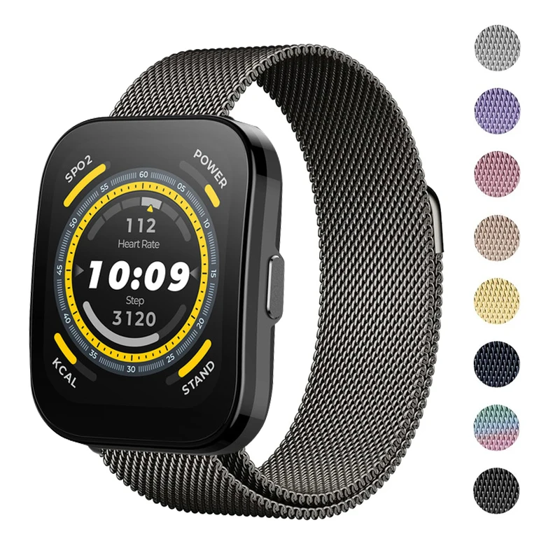 

22mm Loop for Huami Amazfit Bip 5 Strap Magnetic Stainless Steel Metal Wrist Bracelet for Amazfit Bip 5 Band Accessories