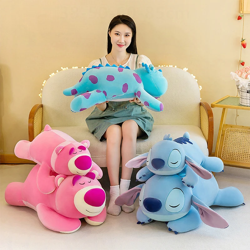 

Kawaii Stich плюшевая игрушка Lotso мягкая кукла синий пушистый монстр клубничный медведь стежка большая подушка для детей подарок на день рождения и Рождество
