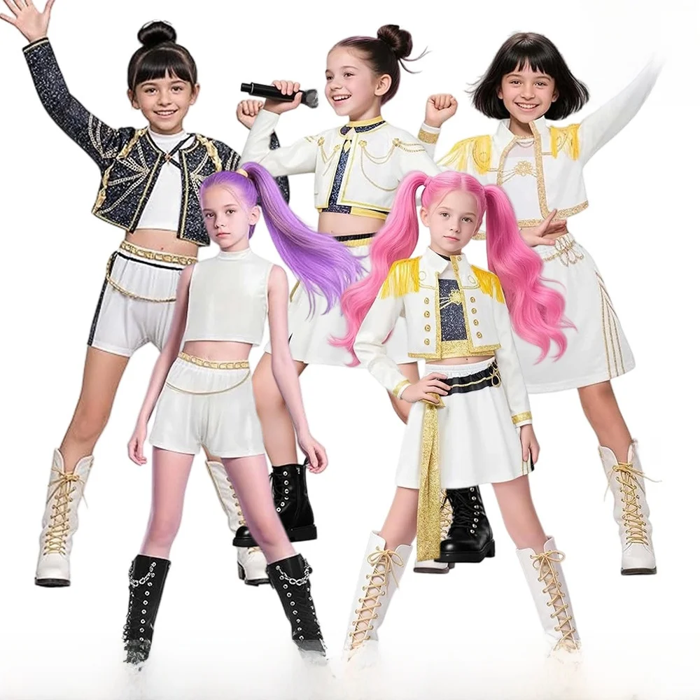 Costume cosplay bianco per bambini loween Performance Suit K Witch Girl up Lu Mi Mi La Zuo Zi Perf per bambini...