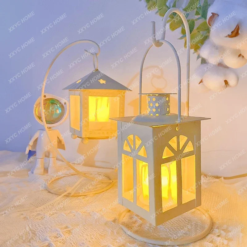 Creative candlestick night light premium bedroom bedside table sleep light room tabletop ornament