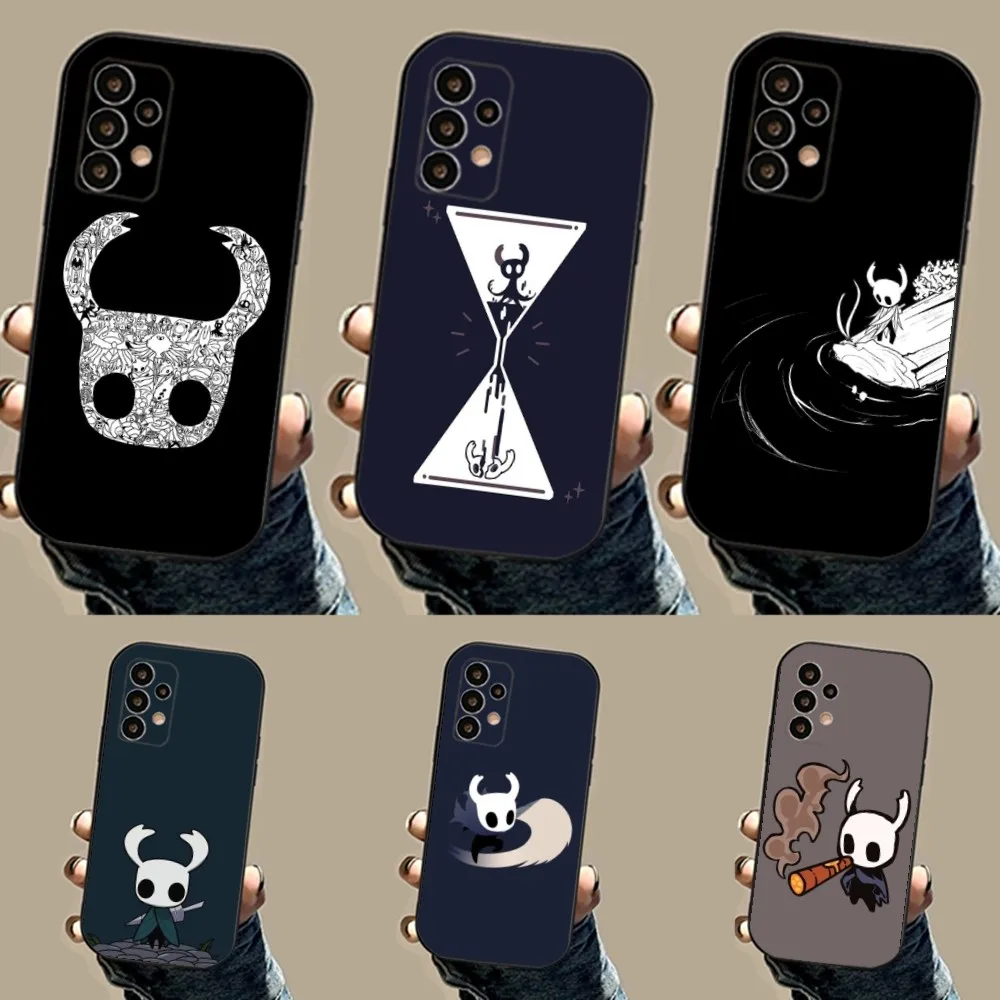 Game H-Hollow Knight Phone Case For Samsung S24,23,23,22,30,21,10,9,Note20 Ultra,Lite,Ultra,5G,Plus,FE,Black Soft Case