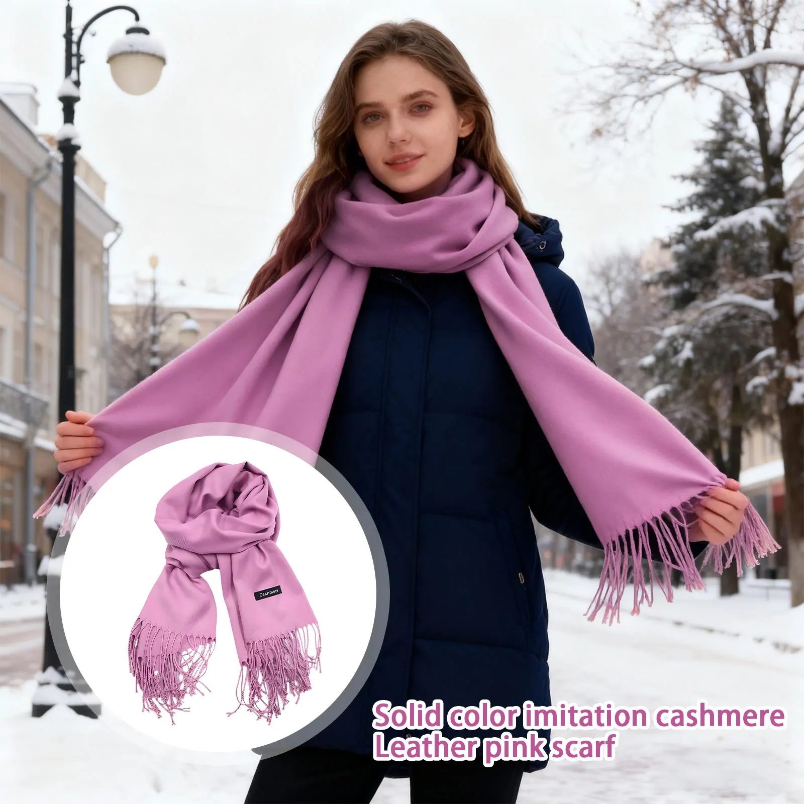 Moda Otoño Invierno ﻿ Bufanda de piel de oveja de imitación de Color sólido, superventas de lujo, chal cálido versátil, suave y cálido como bufanda