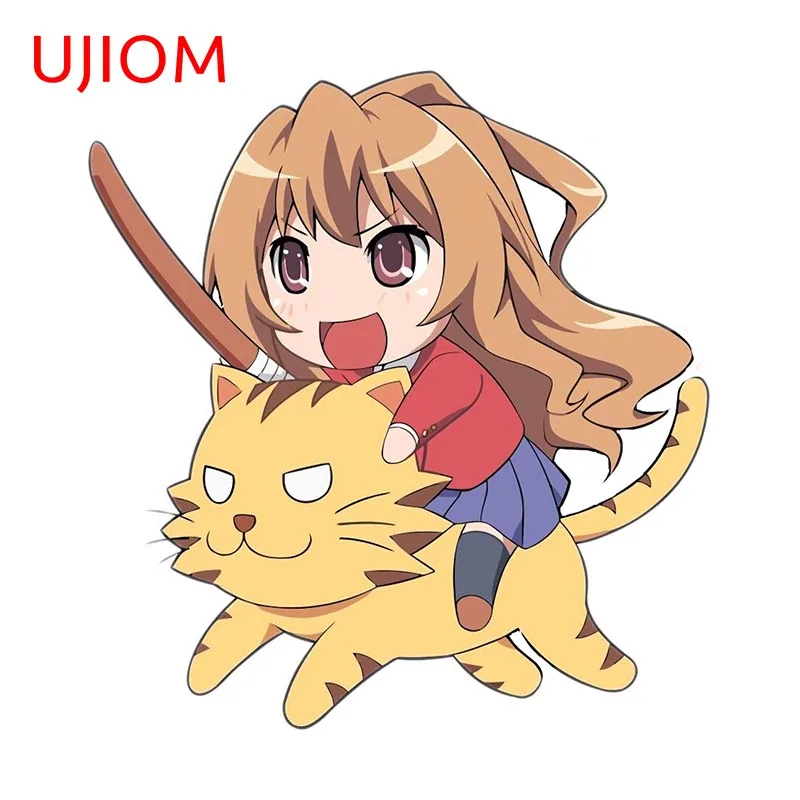 UJIOM 13cm X 12.3cm Aisaka Taiga Cute Chibi Cartoon Wall Stickers Waterproof Sunscreen Laptop Baby Nursery Room Decal Home Decor