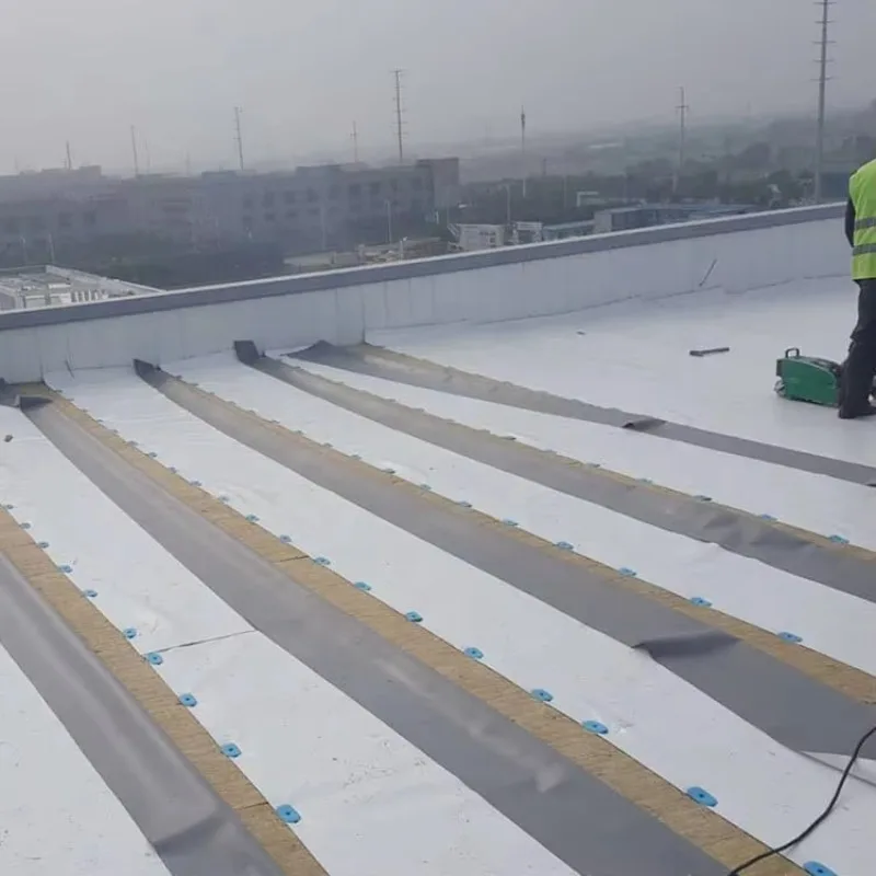 25-30 Years Life 1.2mm 1.5mm 2.0mm Middle Reinforced Moistureproof Waterproofing TPO Roofing Membranes-10x10cm Sample Link