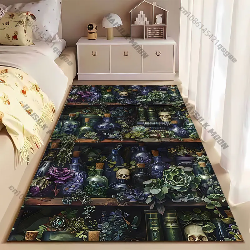Mysterious bottles plants skulls carpet Yoga living room room decor children's crawling mat doormat area rug games mat