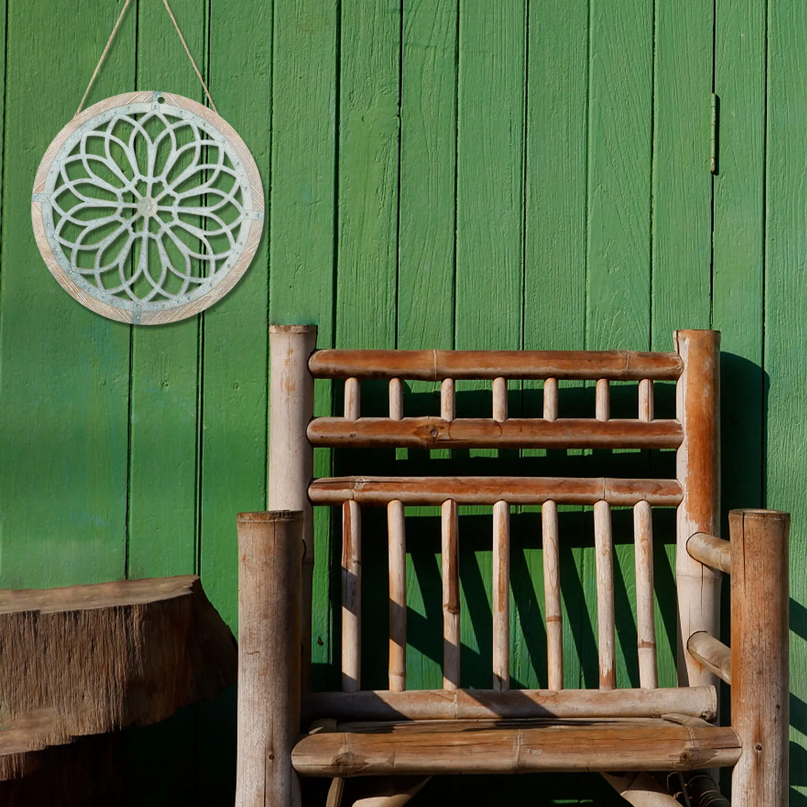 

Modern Farmhouse Wall Decor Diamond Pattern Pendant Vintage Home Hanging Frame Decorations Acrylic Round