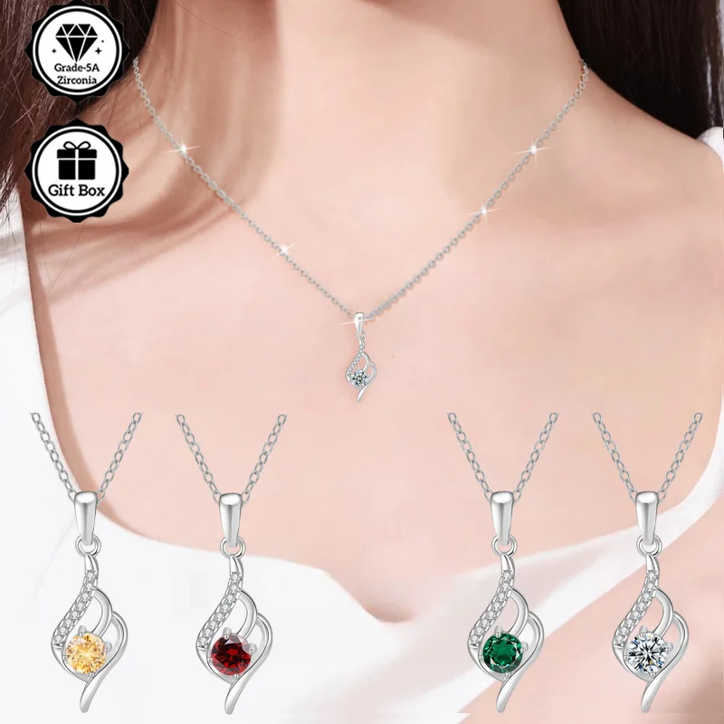 

LAMVOICE jewelry for women/ hypoallergenic necklace, Christmas gift for, 0.5 carat zirconia necklace, high quality jewelry