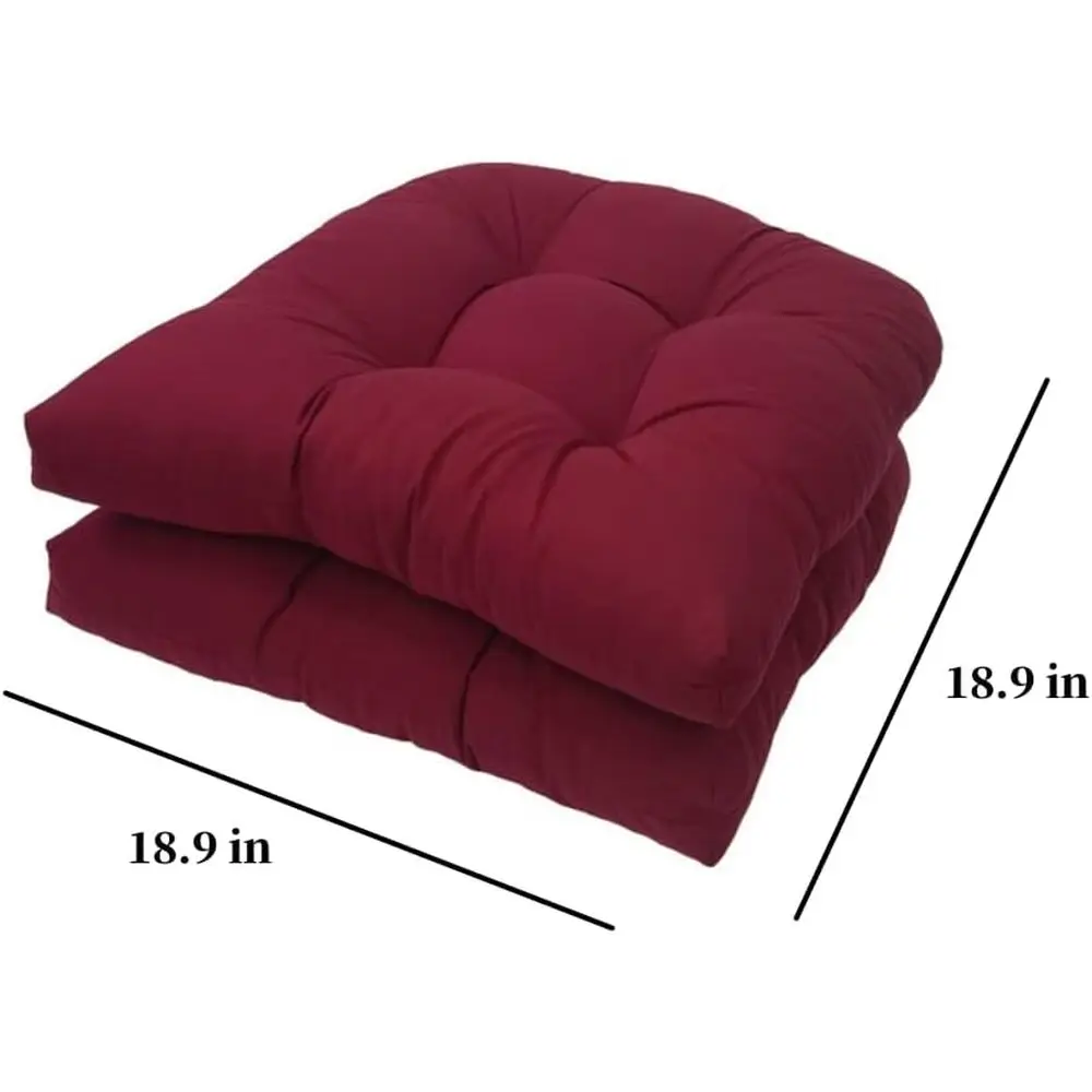 Set of 2 U-Shaped Outdoor Patio Chair Cushions, Waterproof 19 x 19, Suitable for Wicker, Rocking Chairs, Garden, Kitchen, and Di